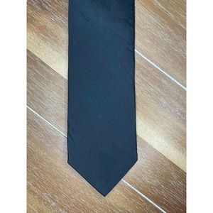 John Bartlett  Solid Black Tie Mens 100% Silk